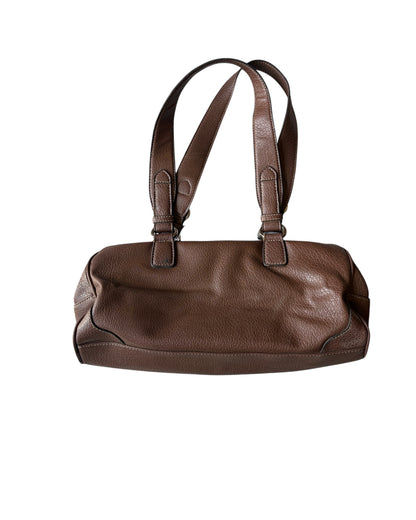 2000S BROWN FAUX LEATHER SHOULDER BAG