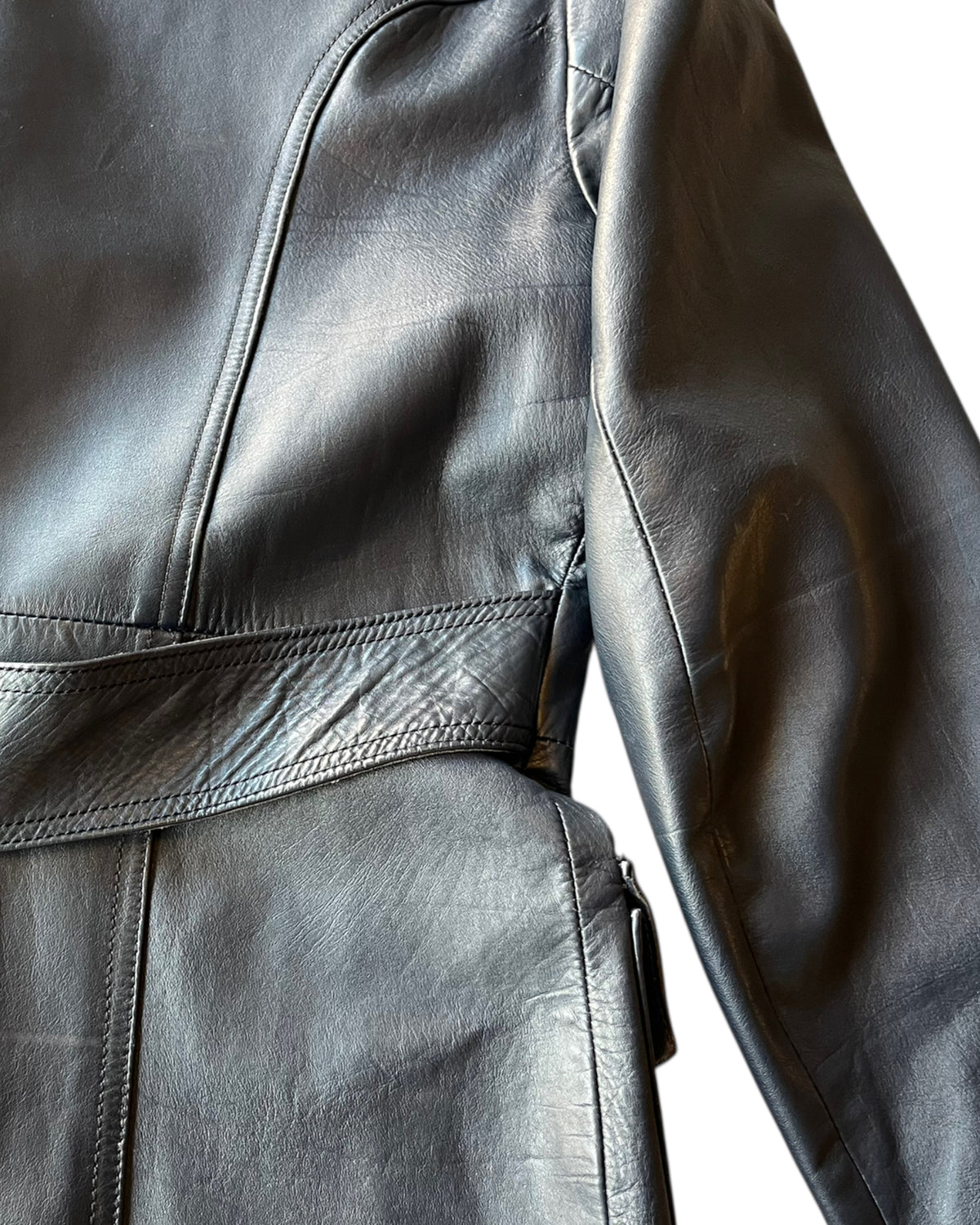 1970S PETROL LEATHER JACKET