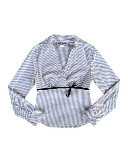 2000S NO APT NECESSARY STRIPED WRAP SHIRT