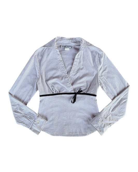 2000S NO APT NECESSARY STRIPED WRAP SHIRT