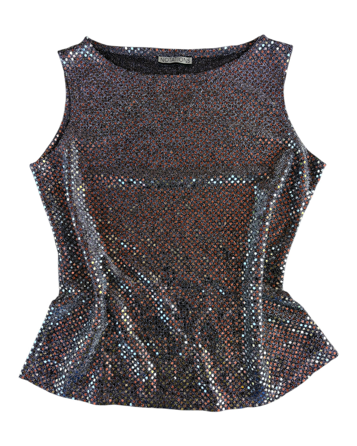 2000S NOTATIONS SILVER SEQUIN TANK