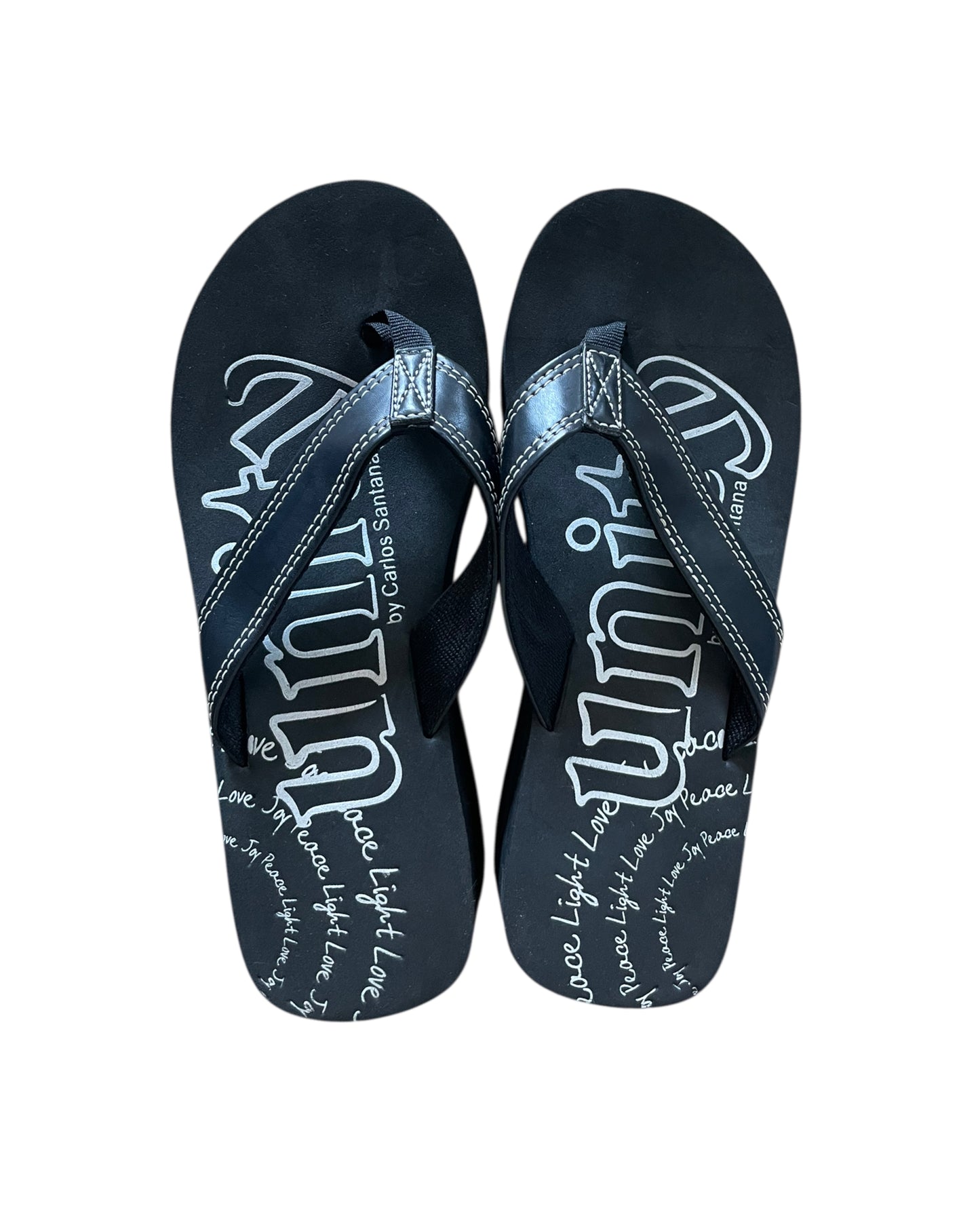 2000S CARLOS SANTANA BLACK FLIP FLOPS