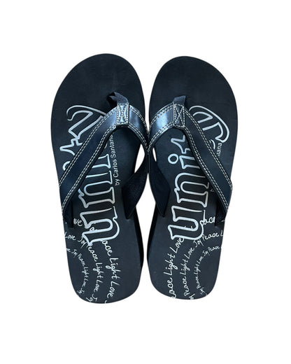 2000S CARLOS SANTANA BLACK FLIP FLOPS