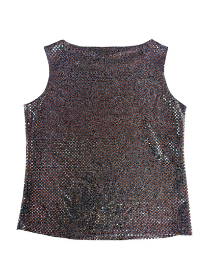 2000S NOTATIONS SILVER SEQUIN TANK