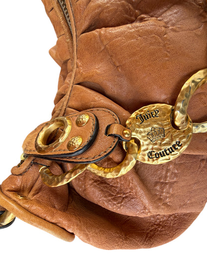 2000S JUICY COUTURE TAN LEATHER HOBO BAG