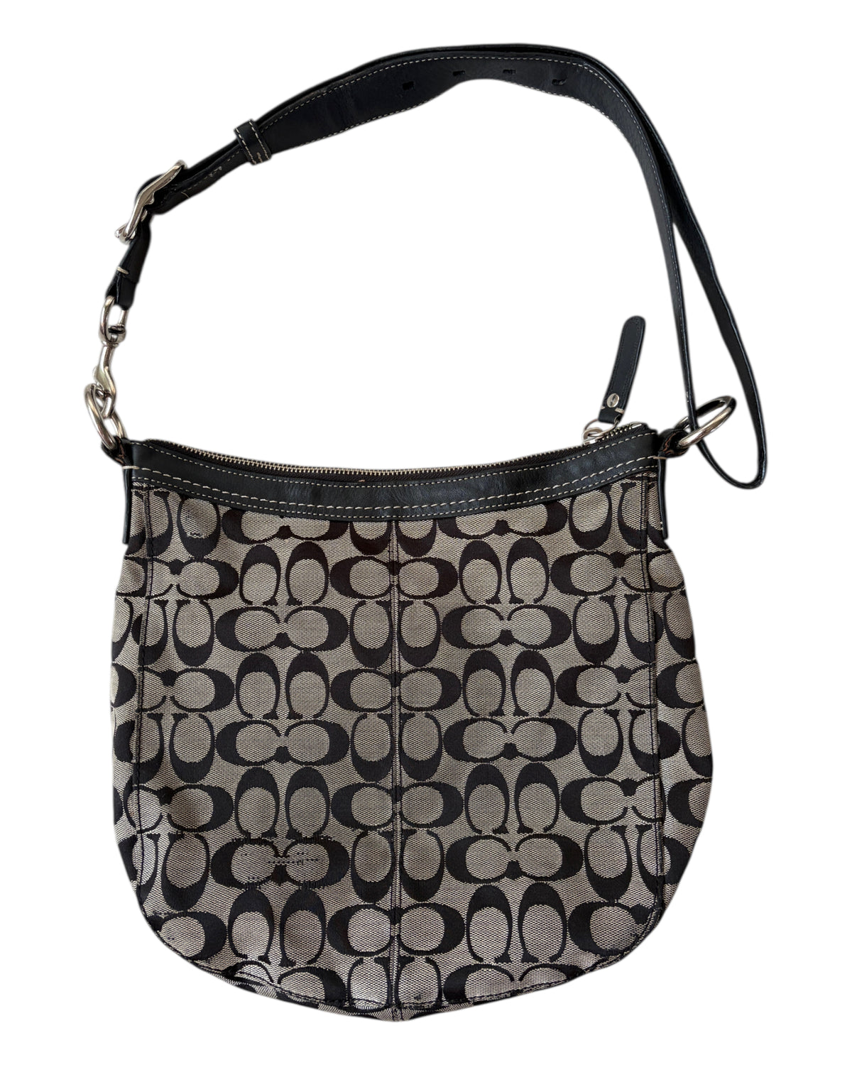 2000S COACH SIGNATURE JACQUARD HOBO BAG