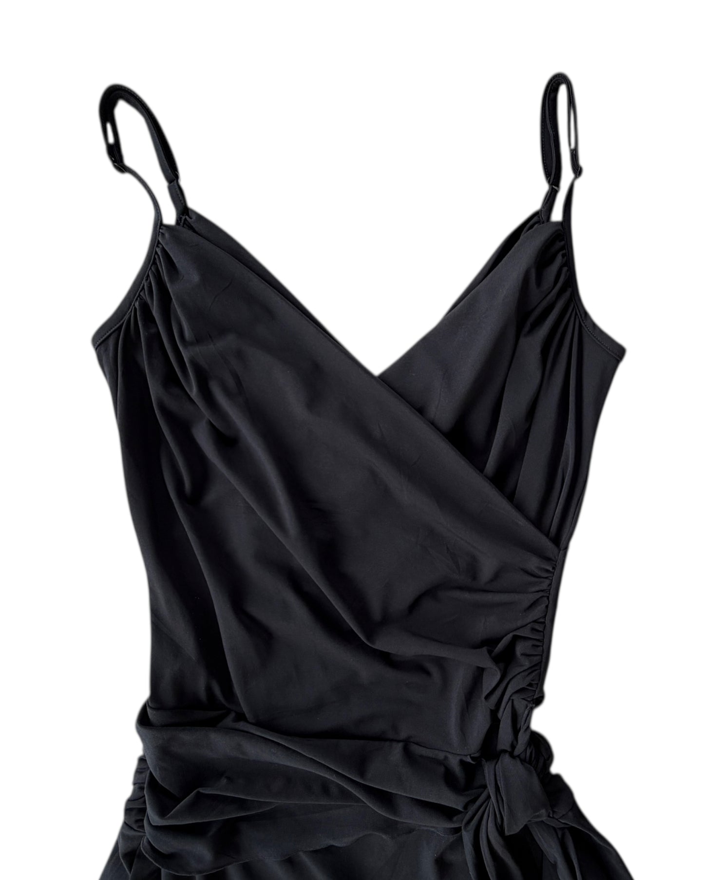 2000S TO THE MAX BLACK WRAP DRESS