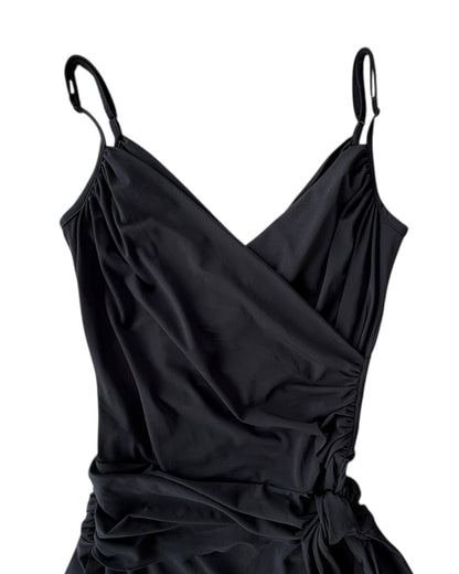 2000S TO THE MAX BLACK WRAP DRESS