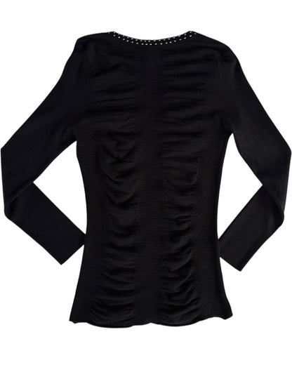 2000S CACHE EMBELLISHED RUCHED TOP