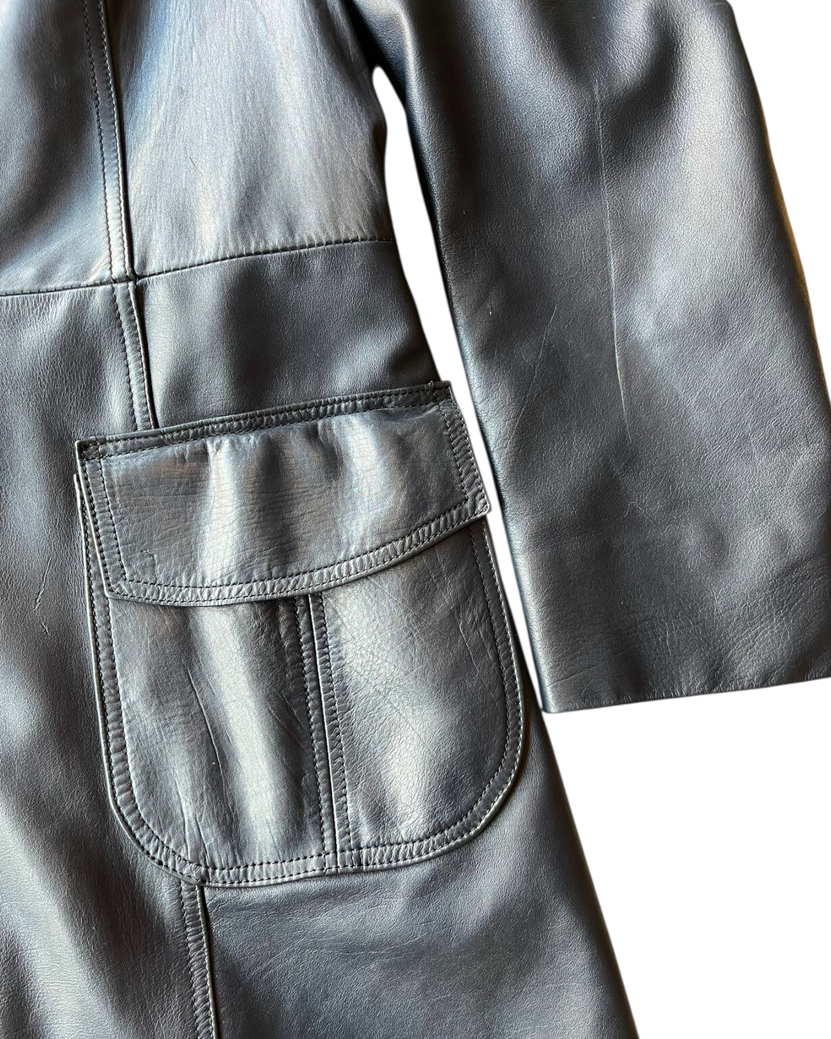 1970S PETROL LEATHER JACKET