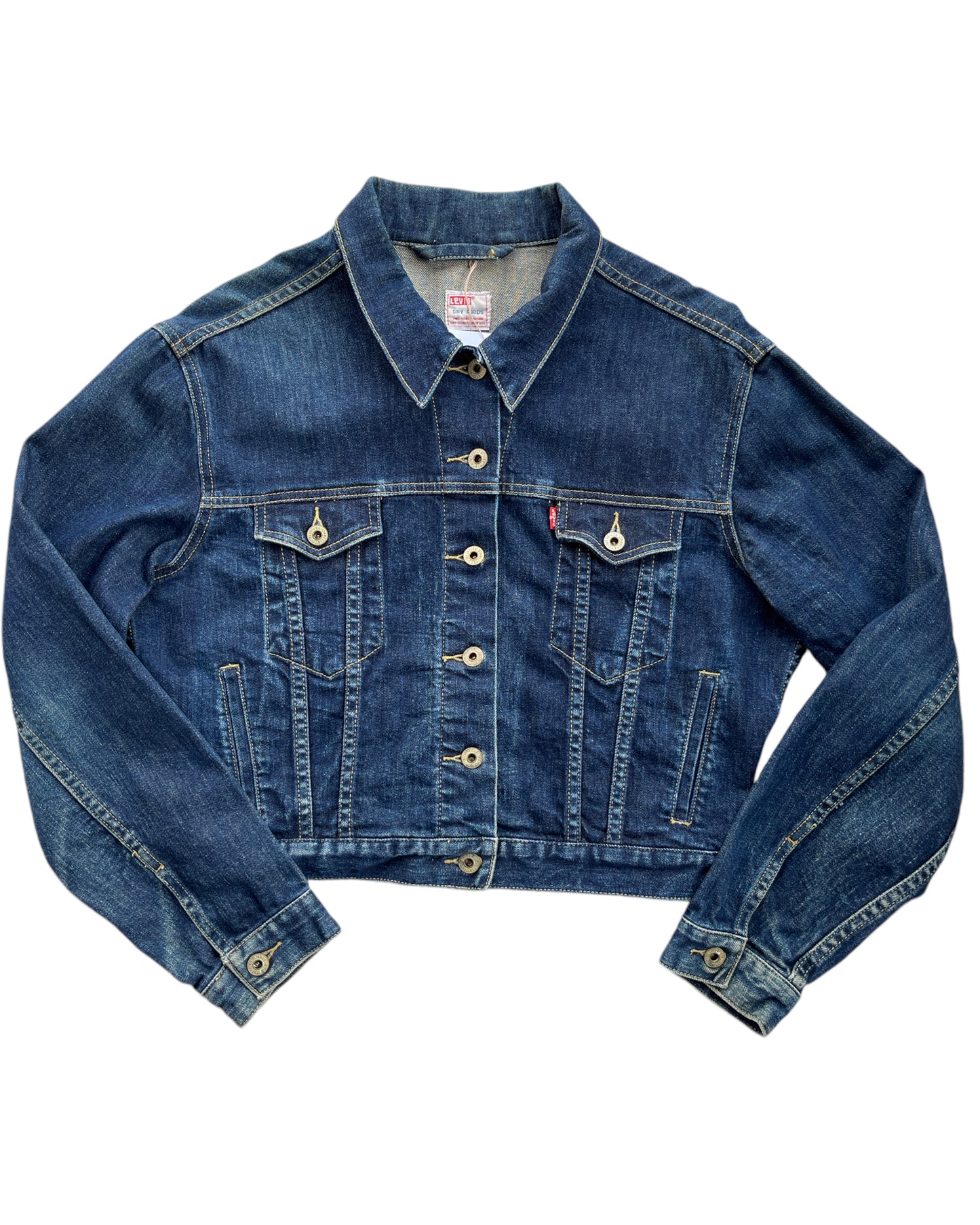 1990s LEVI'S DARK  BLUE DENIM SHORT JACKET