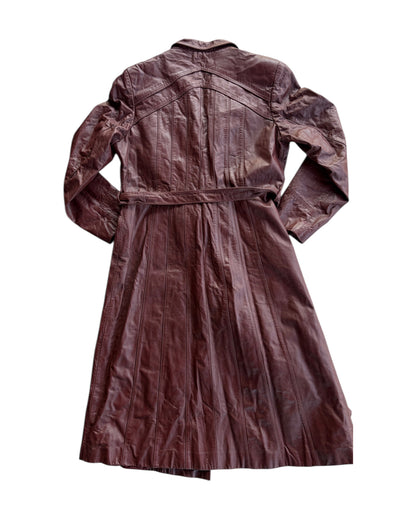 1990S BURGANDY LEATHER COAT