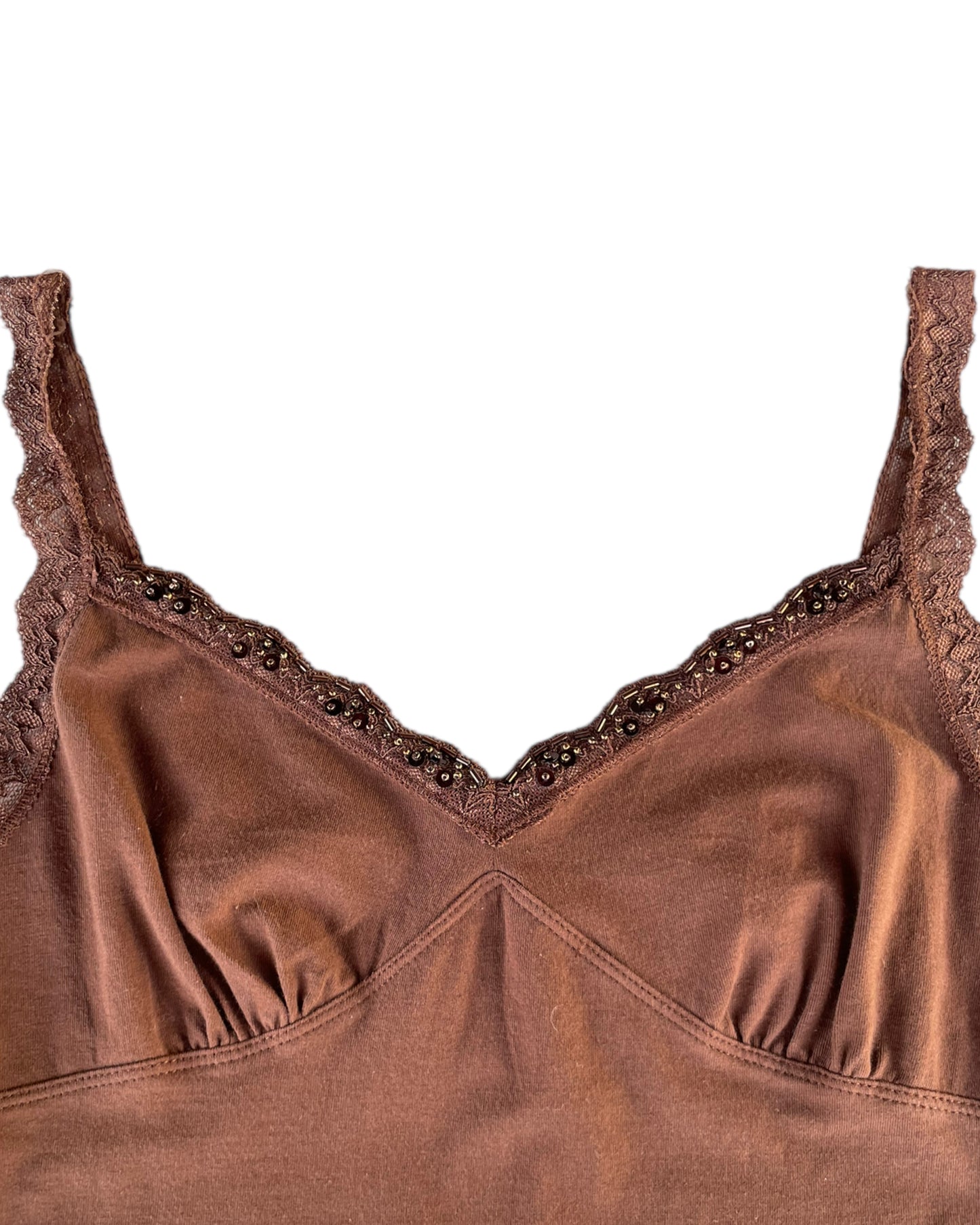 2000S NO BOUNDARIES BROWN LACE CAMISOLE