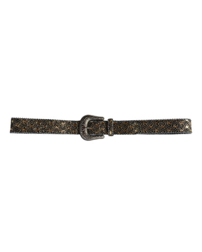 1908s ORNATE GOLD BLACK BEADED STATEMENT BELT
