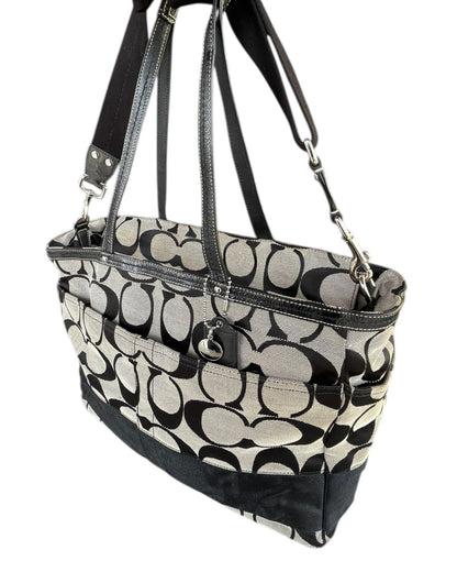 2000S COACH SIGNATURE CANVAS TOTE BAG