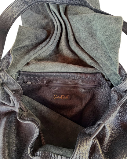 1980s MARIPOSA X CARLOS FALCHI LEATHER SLOUCHY BAG