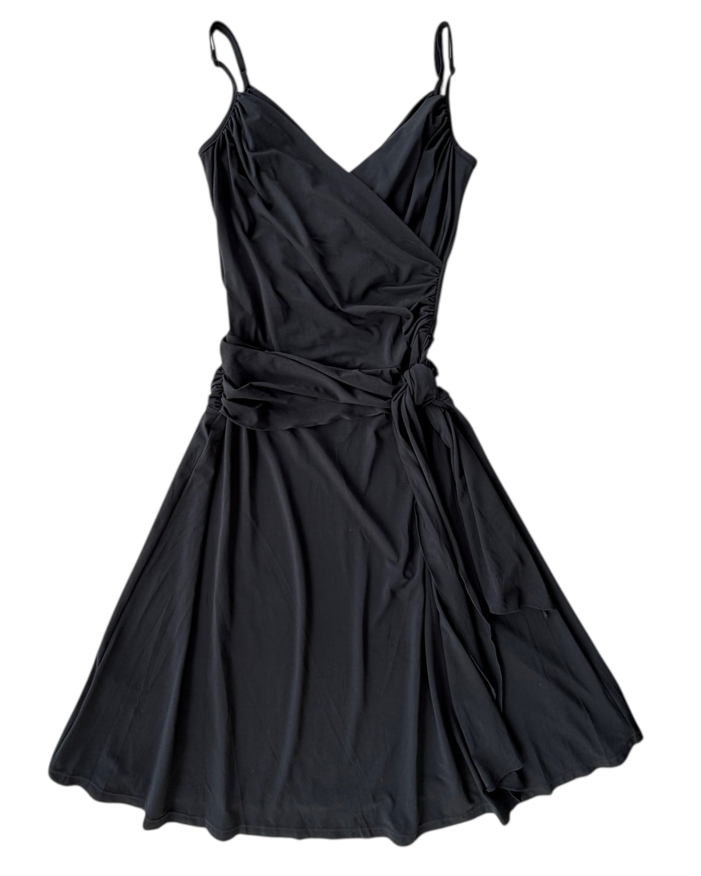 2000S TO THE MAX BLACK WRAP DRESS