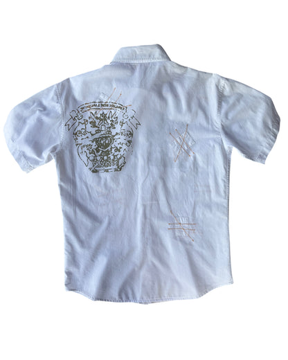 2000S FRANKY MAX WHITE GRAPHIC SHORT SLEEVE SHIRT