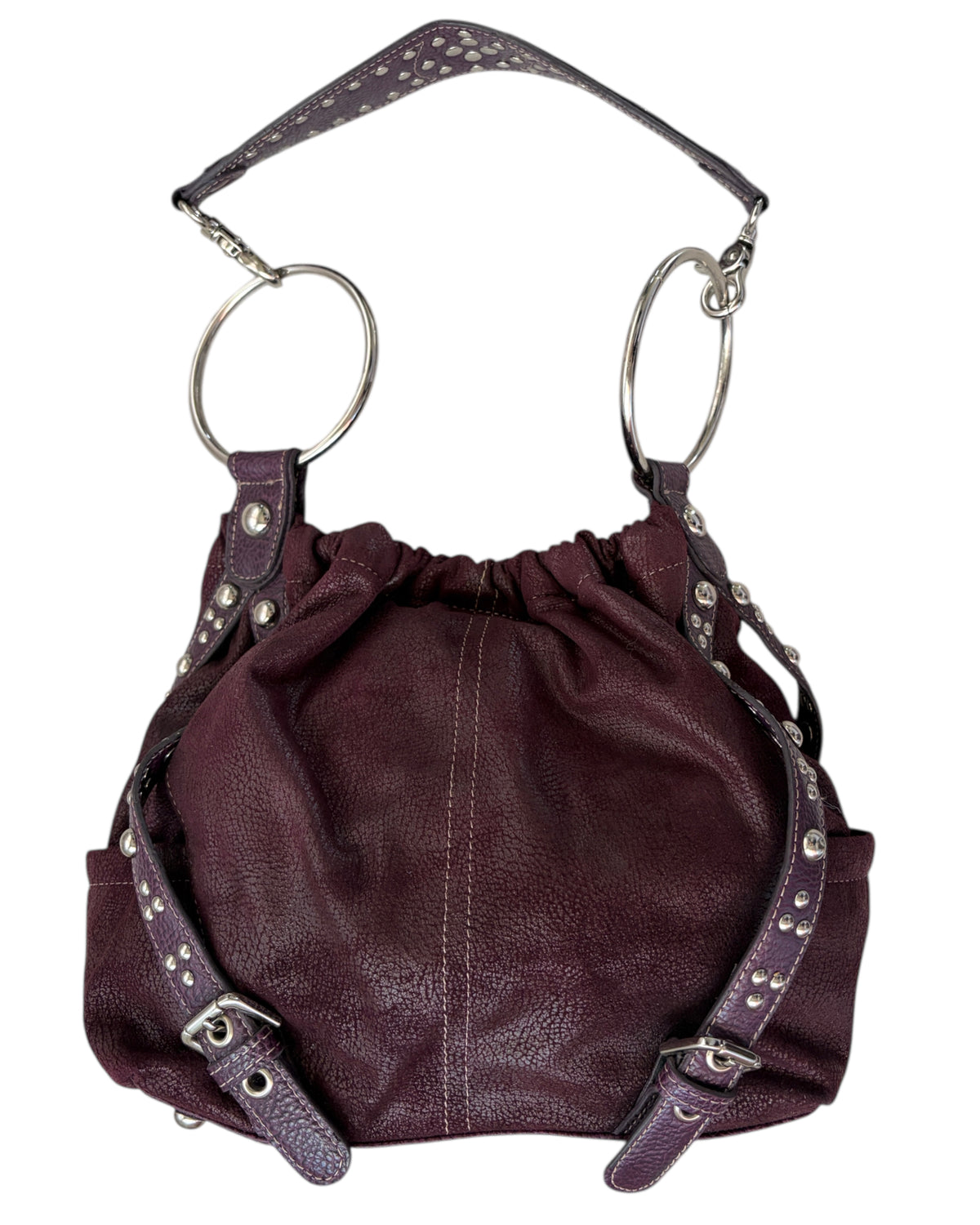 2000S KATHY VAN ZEELAND STUD SHOULDER BAG