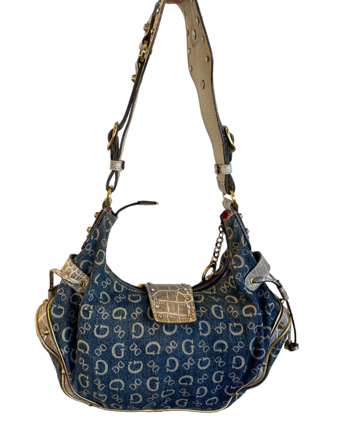 Y2K GUESS DENIM HOBO BAG