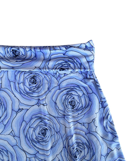 2000S LULAROE BLUE ROSE FLORAL SKIRT