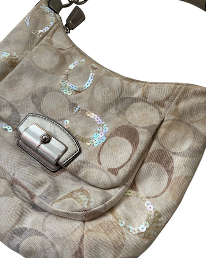2010'S KRISTIN EMBELLISHED SIGNATURE COACH HOBO BAG