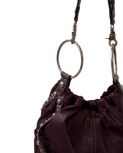 2000S KATHY VAN ZEELAND STUD SHOULDER BAG
