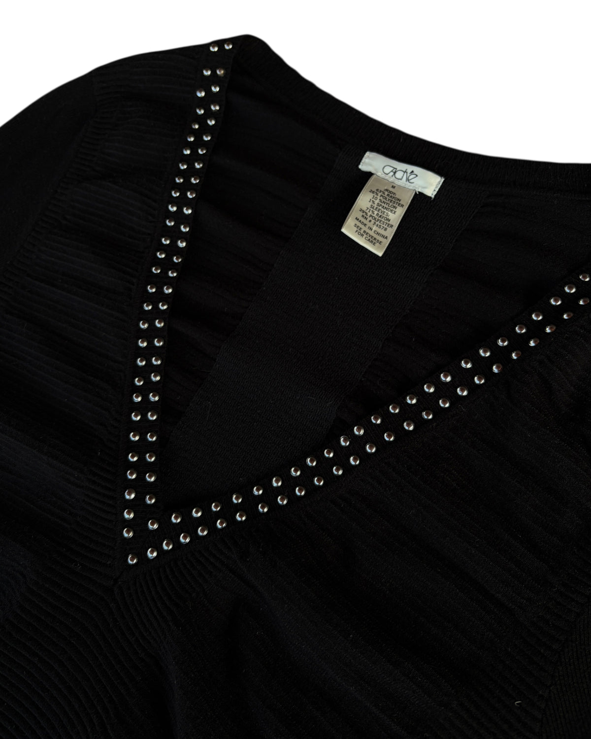 2000S CACHE EMBELLISHED RUCHED TOP
