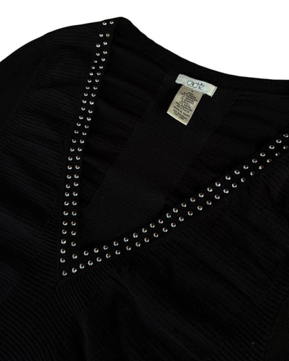 2000S CACHE EMBELLISHED RUCHED TOP