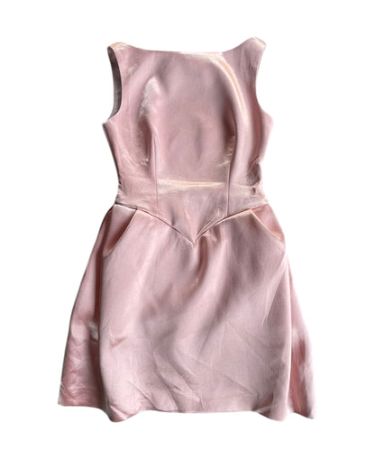 2000S CHAMPAGNE SATIN COCKTAIL DRESS