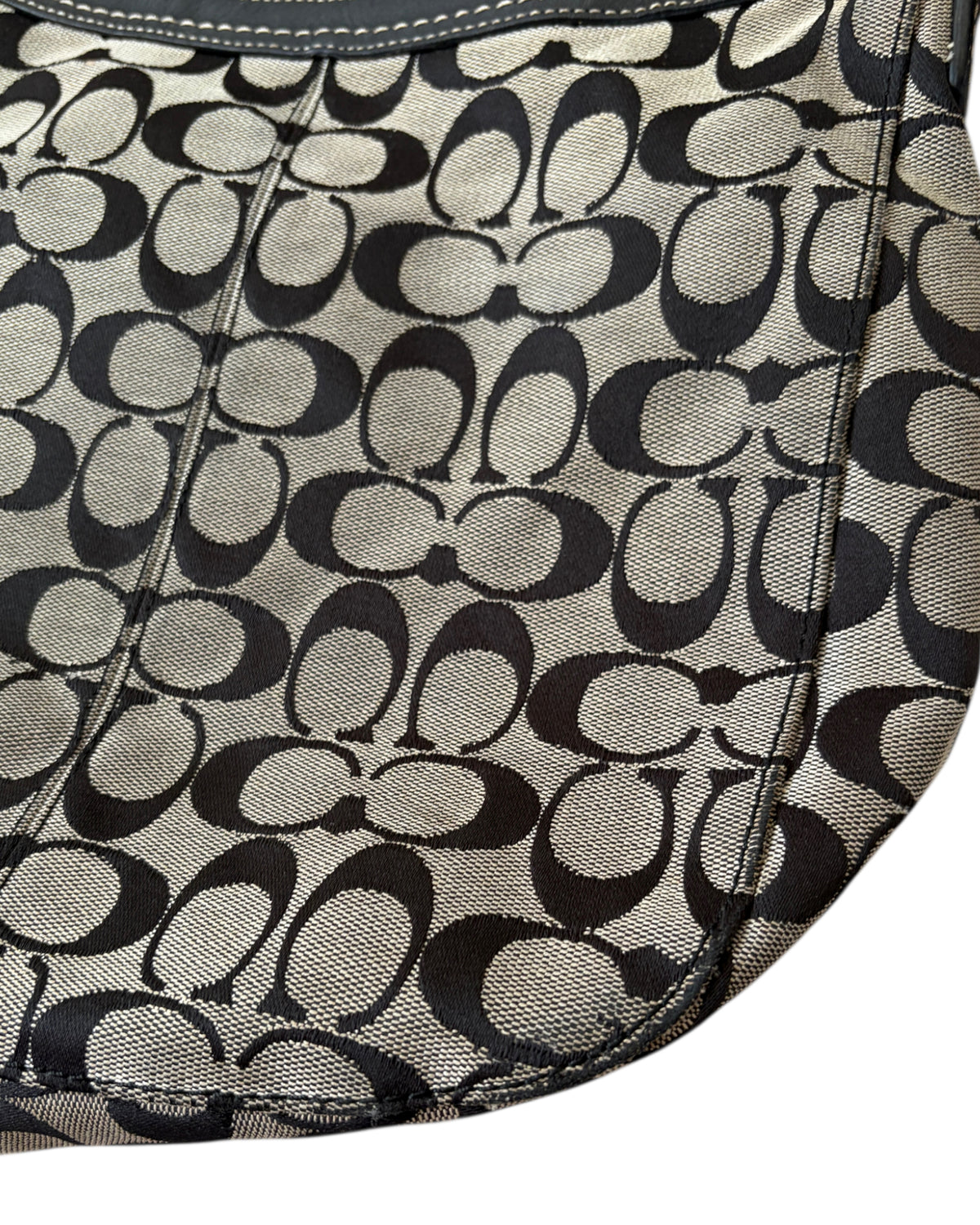 2000S COACH SIGNATURE JACQUARD HOBO BAG