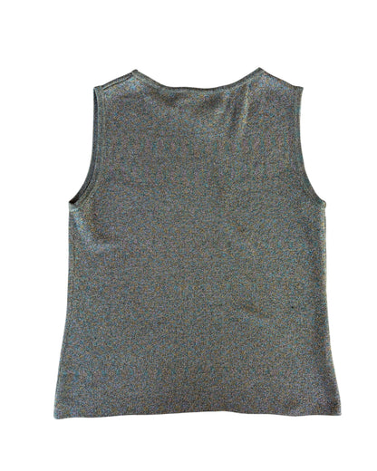 2000S JOSEPH A. METALLIC SILK SLEEVELESS TOP