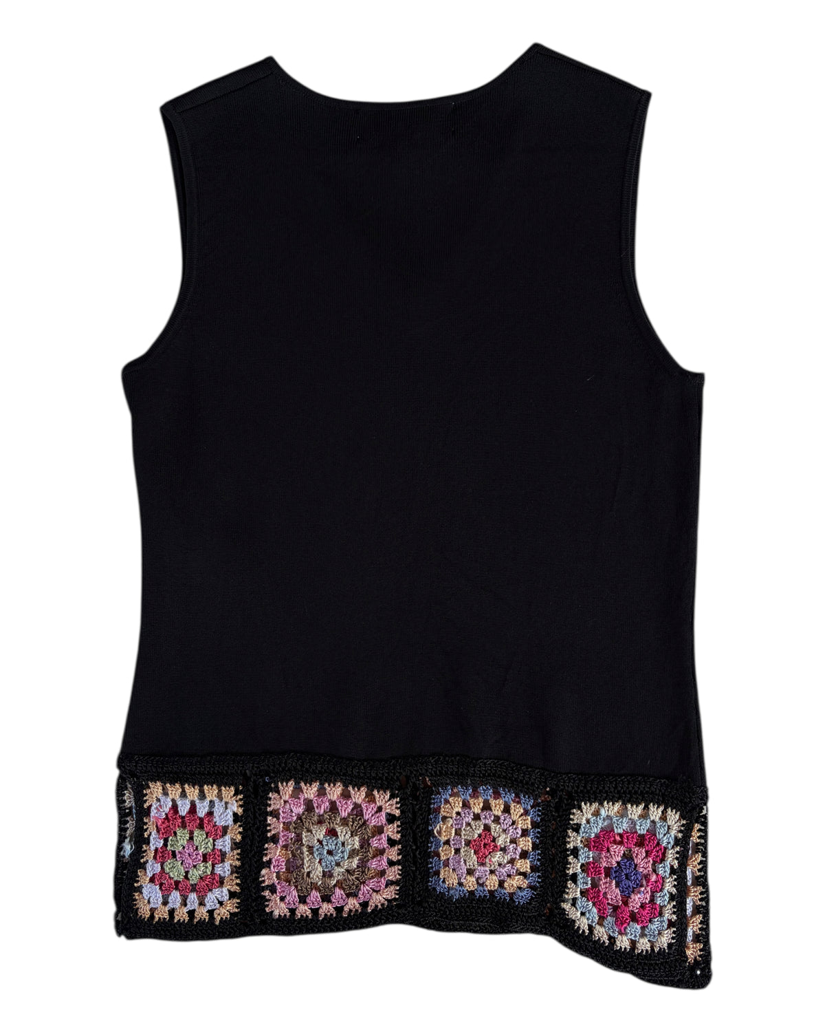 1990s JOSEPH A. BLACK BEADED HEM TOP