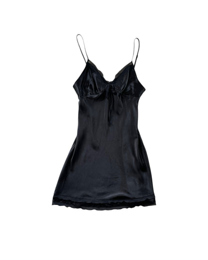 2000S VICTORIAS SECRET BLACK SATIN CAMISOLE