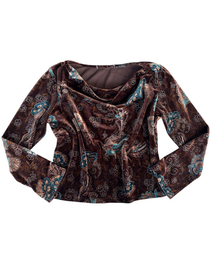 2000S DARK VELVET LONG SLEEVE TOP