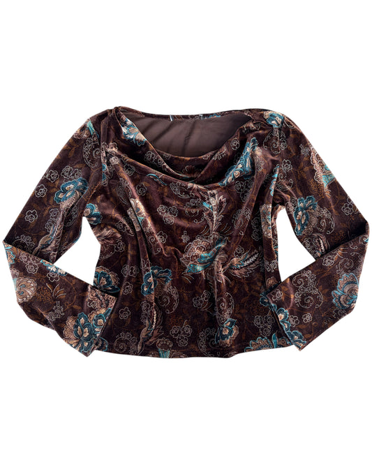 2000S DARK VELVET LONG SLEEVE TOP