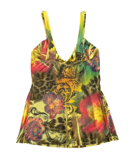 2000S LAUNDRY YELLOW HALTER TOP