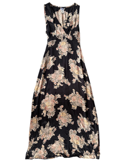 2000S KNAPP STUDIO BLACK FLORAL DRESS