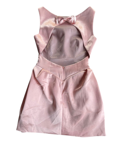 2000S CHAMPAGNE SATIN COCKTAIL DRESS