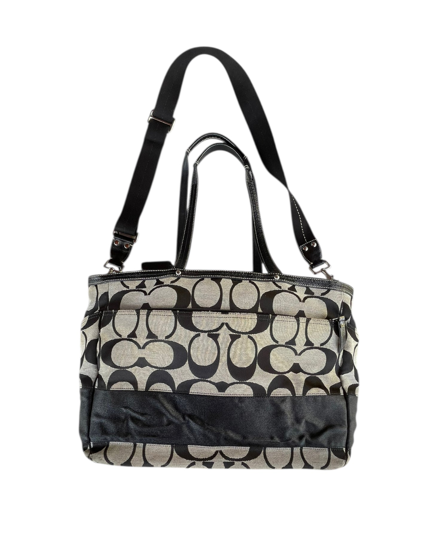 2000S COACH SIGNATURE CANVAS TOTE BAG