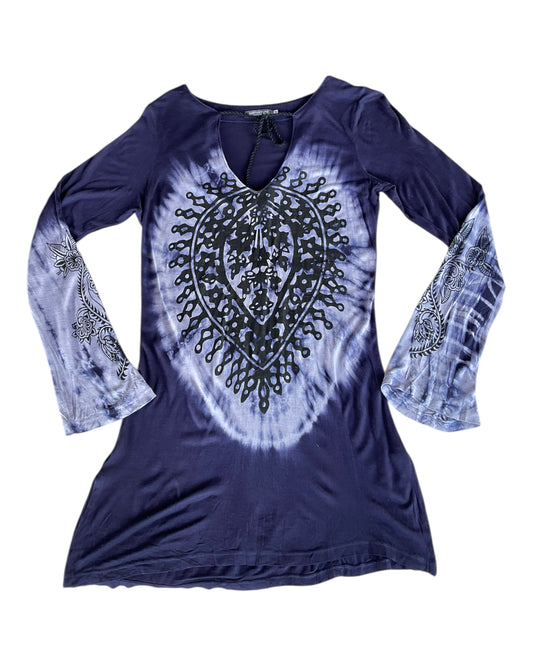 2000S EARTHBOUND TIE DYE MANDALA TOP