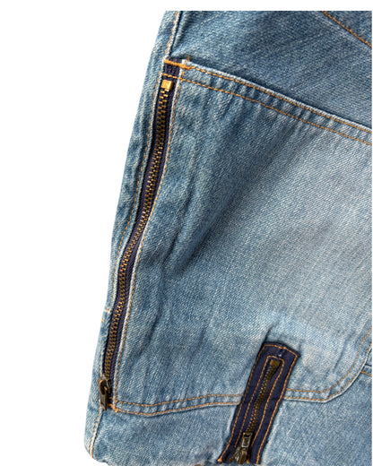 2000S XDYE BLUE DENIM MINI SKIRT