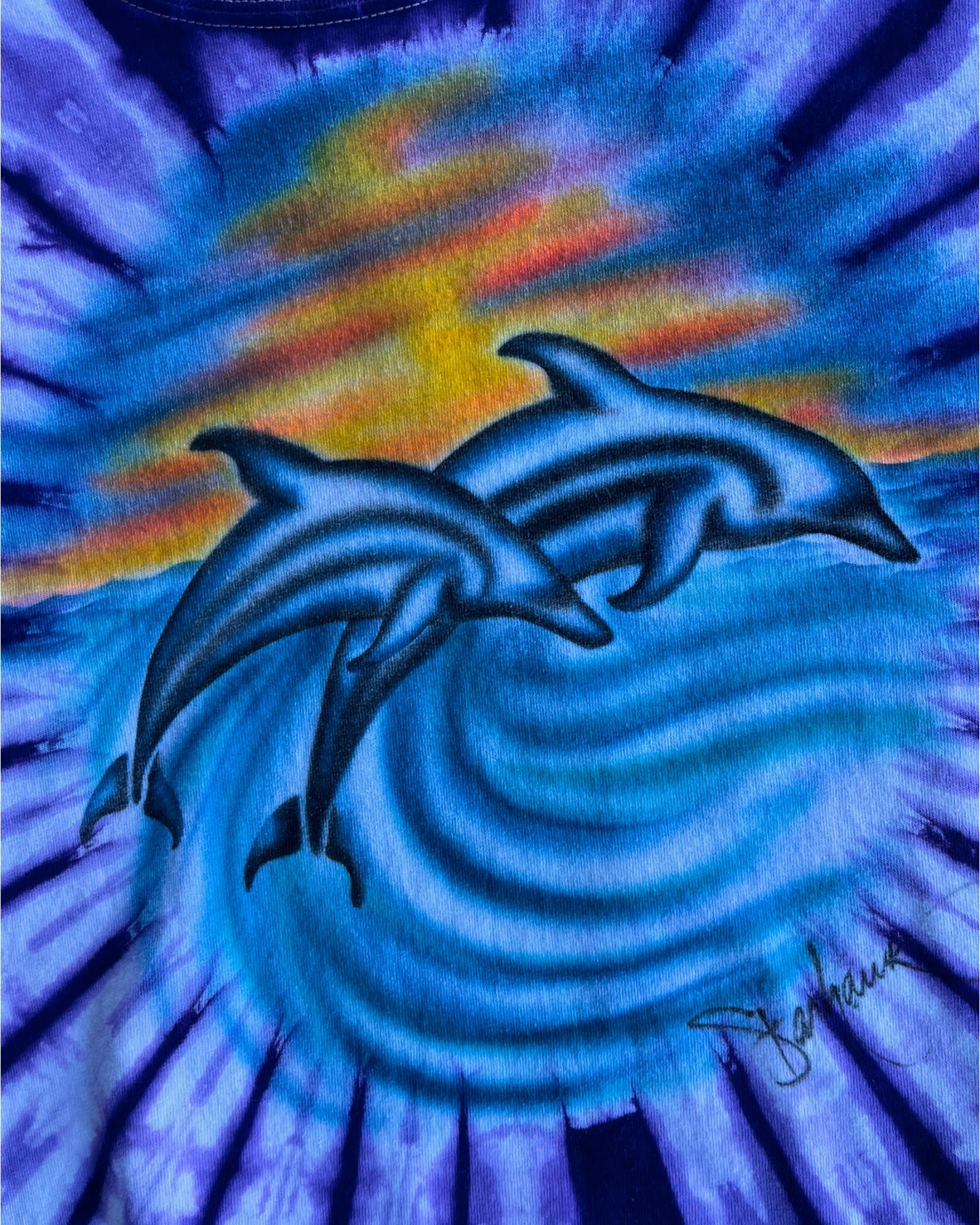 2000S DOLPHIN TIE DYE T-SHIRT