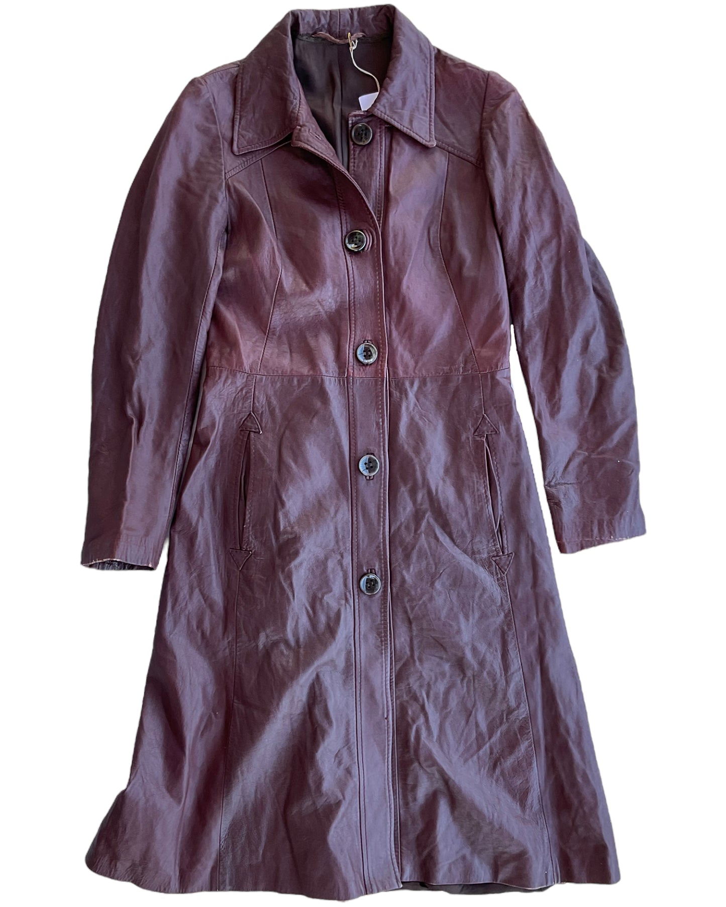 1980s PERUZZI BURGONDY TRENCH COAT