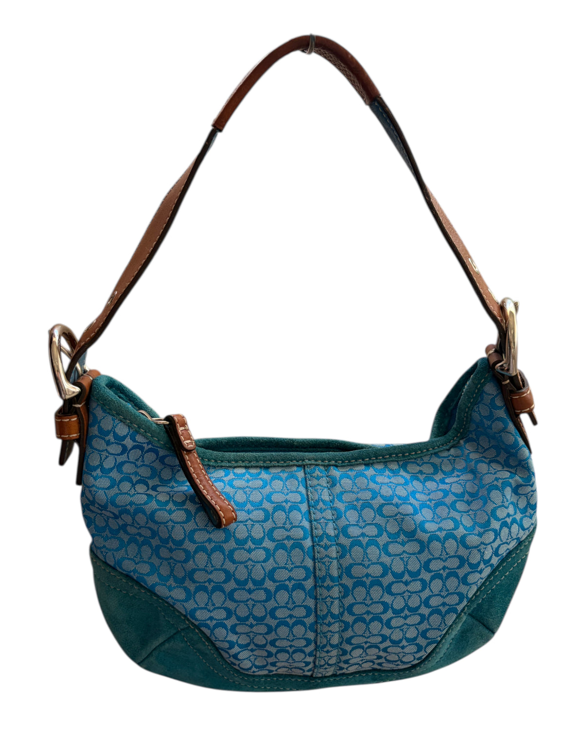 2000S COACH BLUE SHOULDER BAG