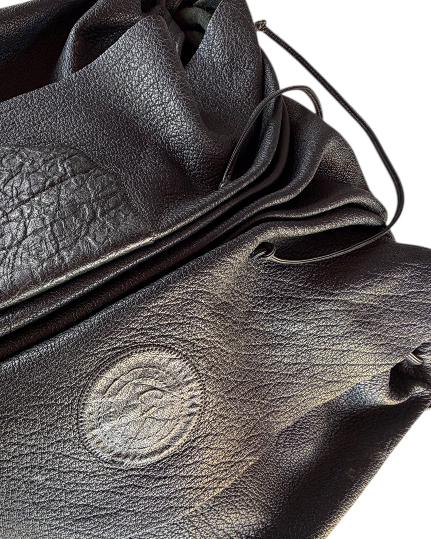 1980s MARIPOSA X CARLOS FALCHI LEATHER SLOUCHY BAG