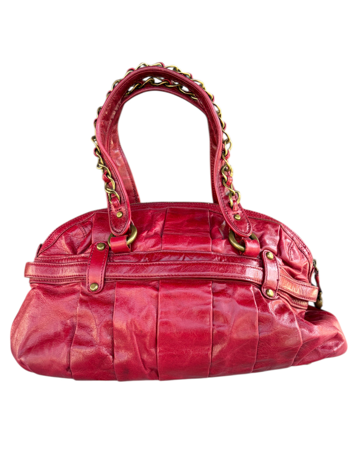 2000S JUST CAVALLI RED CHAIN HANDBAG