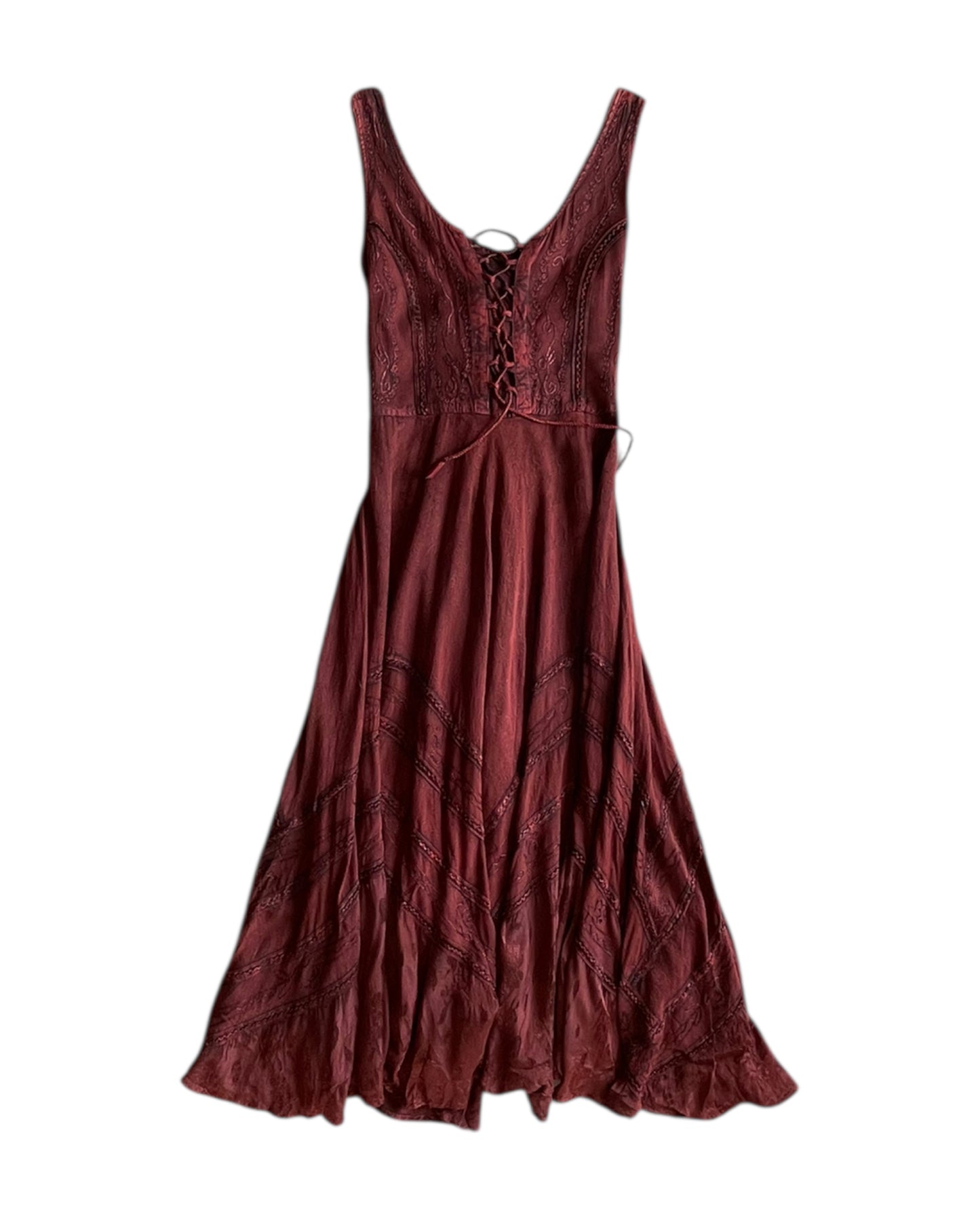 2000S FLOWER RUSTIC LACE UP DRESS