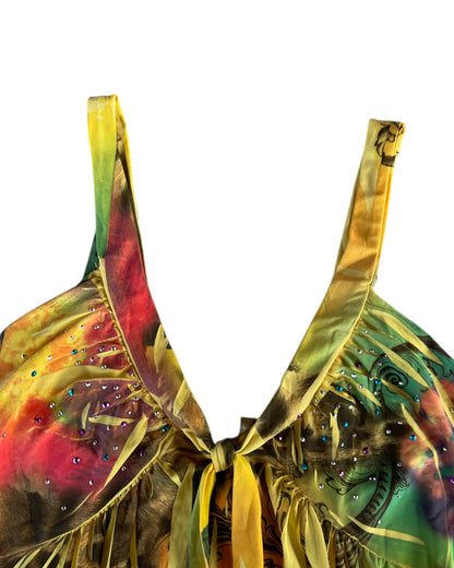 2000S LAUNDRY YELLOW HALTER TOP