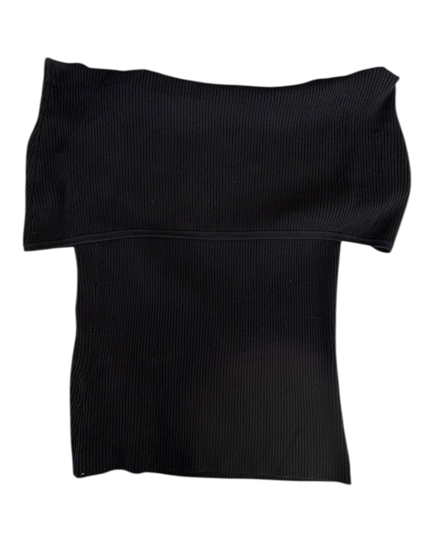 2000S CACHE BLACK OFF SHOULDER STUDDED KNIT